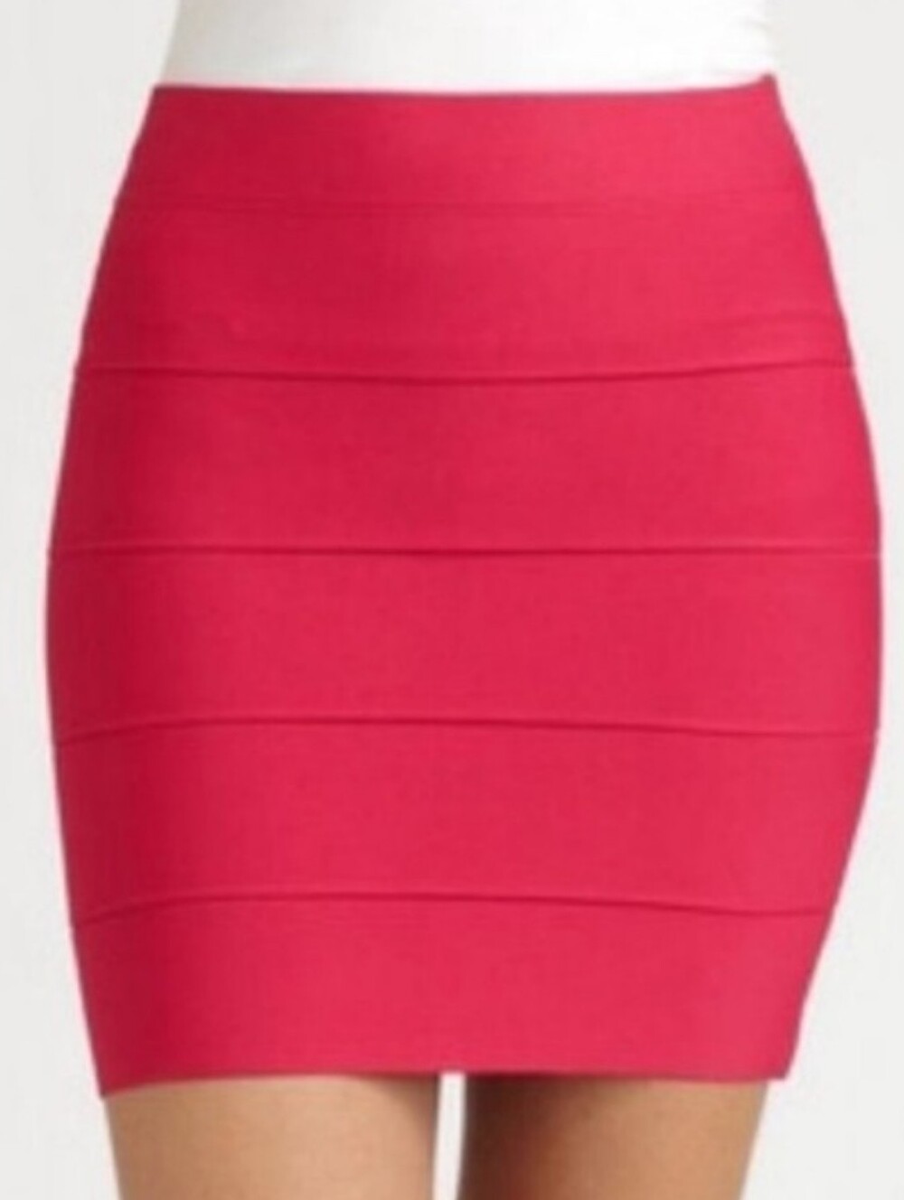 Alfani Hot Pink Bodycon Bandage Above the Knee Length Pull On Skirt - M